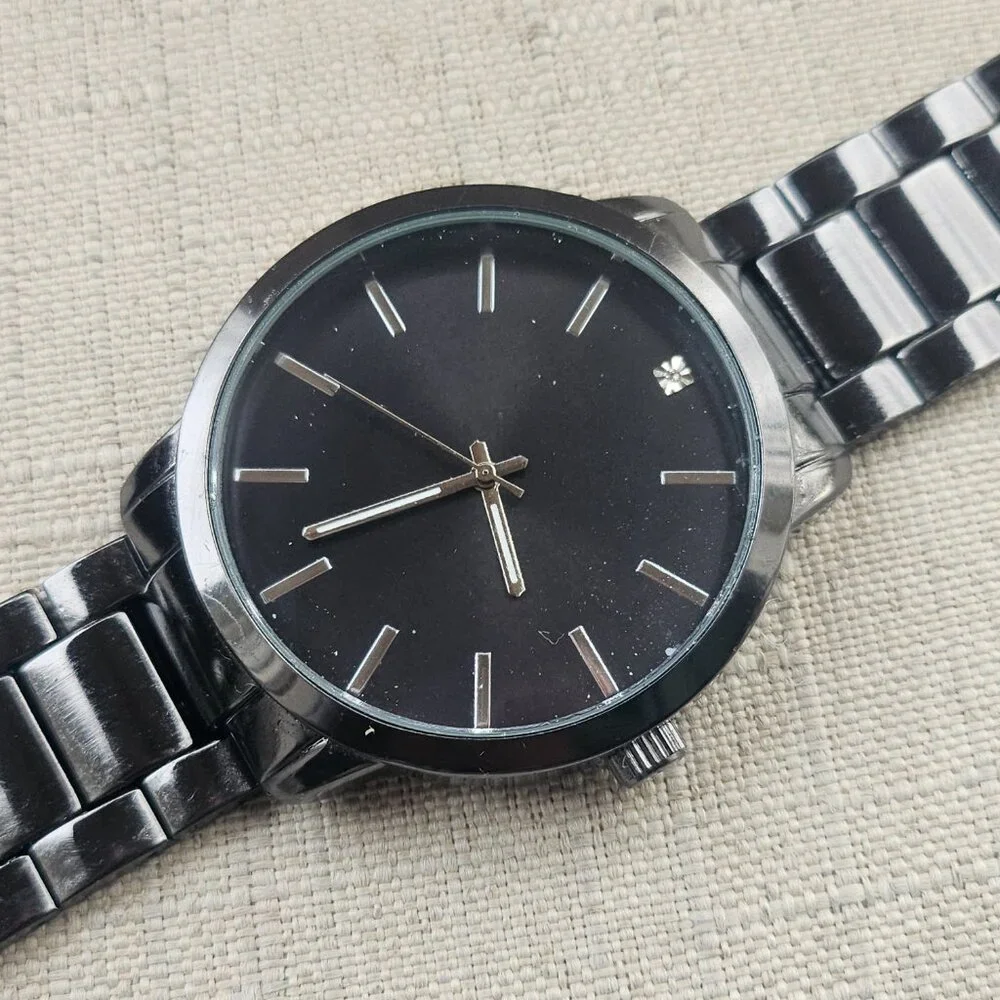 FMD Men Watch Black Tone Analog Wrist Watch